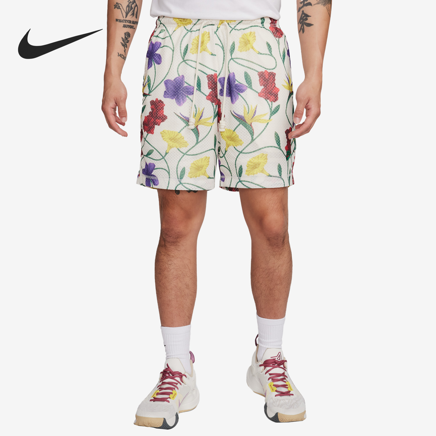 Nike/耐克官方正品新款男子满印花卉时尚运动篮球短裤FB6934-110