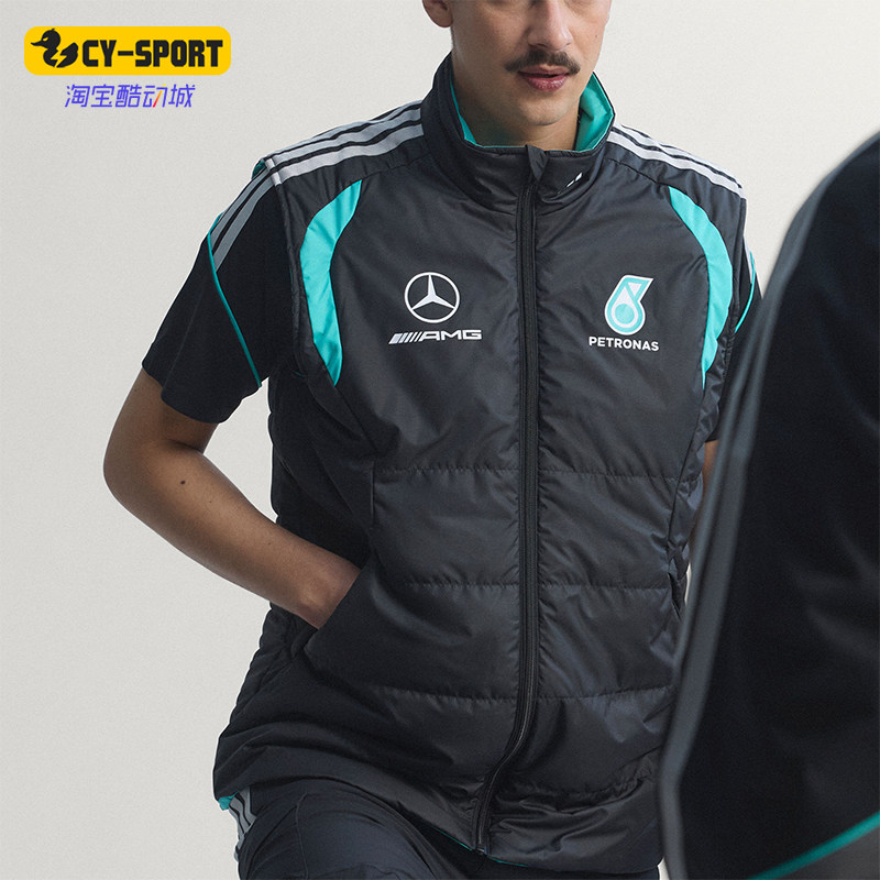 Adidas/阿迪达斯正品新款男黑蓝绿色保暖经典棉马甲背心KE5476