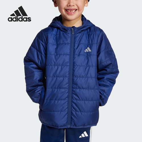 Adidas/阿迪达斯正品冬季小童连帽户外运动反光保暖棉服JL7443