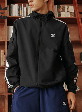 Adidas/阿迪达斯官方正品三叶草男女经典运动连帽夹克外套KB1945