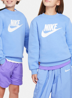 Nike/耐克正品新款大童宽松圆领印花透气长袖卫衣FD2992-450