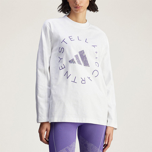 Adidas/阿迪达斯正品春秋款女士休闲宽松日常印花长袖T恤JM3680