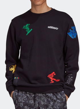 Adidas/阿迪达斯正品 三叶草 GOOFY CREW 男子休闲运动卫衣GJ0848