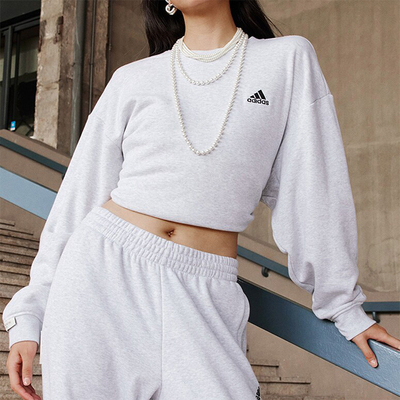 阿迪达斯男女加厚圆领套头衫