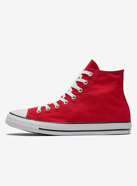 Converse匡威 经典款黑色高帮帆布鞋大logo男女同款红色 165695C