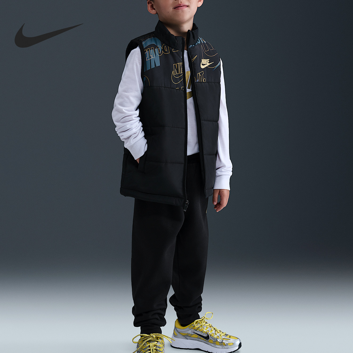 Nike/耐克官方正品Sportswear新款儿童黑白色三件套IQ2806-010