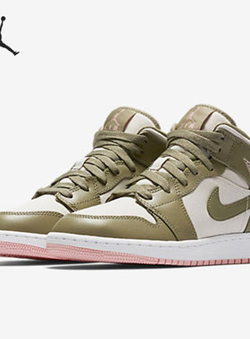 Nike/耐克正品Air Jordan1 Mid AJ1女子GS大童板鞋555112-225