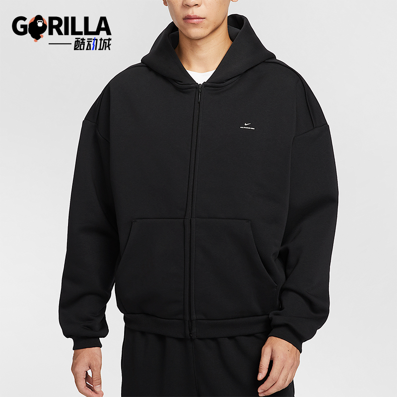 Nike/耐克正品冬季男士简约宽松拉链加绒篮球运动外套IO3690-010