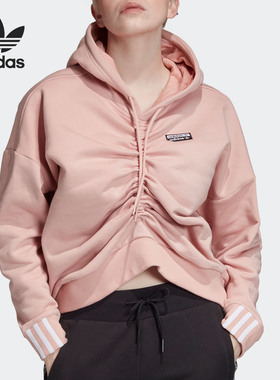 Adidas/阿迪达斯官方正品三叶草女子休闲连帽卫衣套头衫EC0782