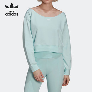 新款 三叶草当季 女子圆领卫衣HU1645 阿迪达斯官方正品 Adidas
