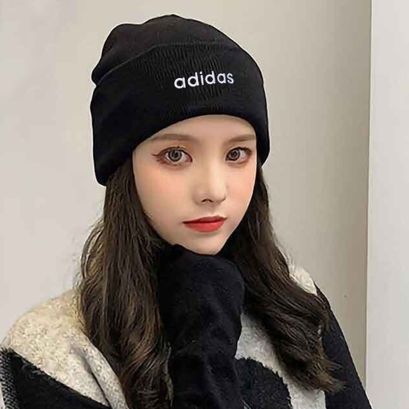 adidas阿迪达斯女帽子冬季新款针织帽男士毛线帽运动冷帽情侣堆帽