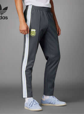 Adidas/阿迪达斯官方正品三叶草男士复古直筒足球运动长裤IU2157