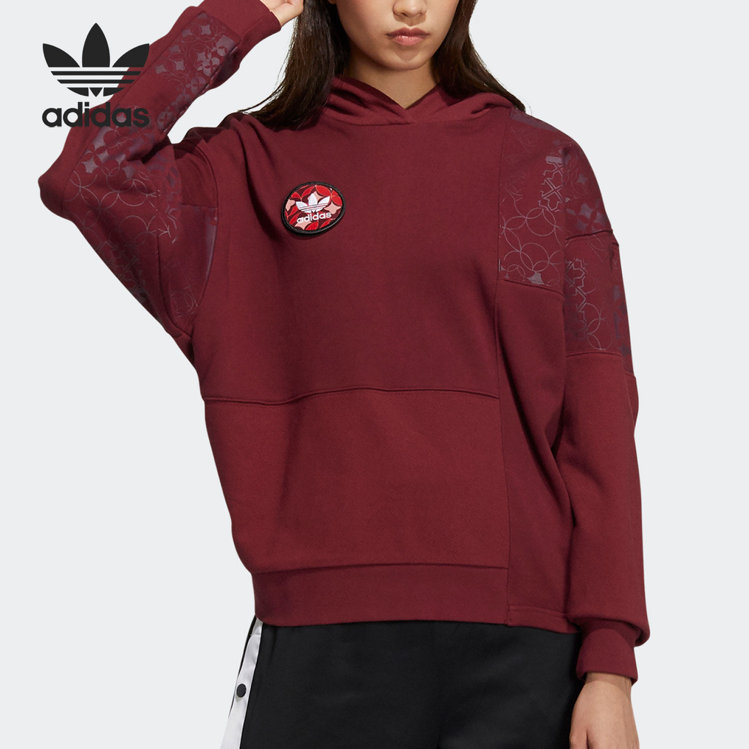 Adidas/阿迪达斯官方正品三叶草 CNY 女子新年款运动卫衣 HD0339