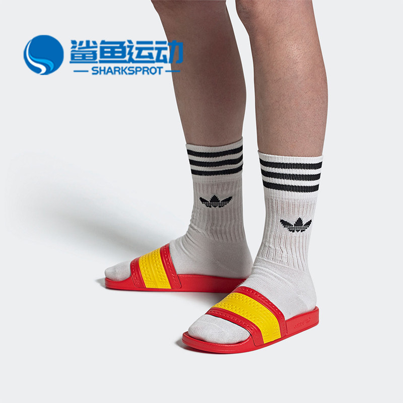 Adidas/阿迪达斯正品 三叶草夏季新款男女运动休闲凉拖鞋G55382