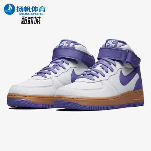 Nike/耐克正品Air Force 1男士中帮潮流耐磨厚底板鞋AJ9514-003