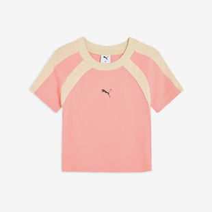 拼接短袖 款 女士背部镂空修身 633249 彪马官方正品 Puma 2025夏季