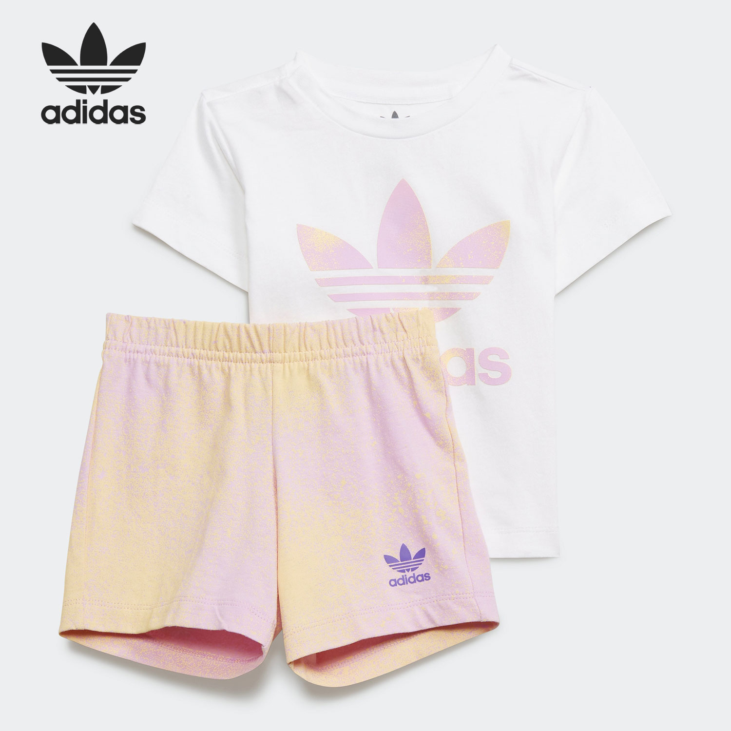 Adidas/阿迪达斯官方正品三叶草夏季新款婴童运动透气套装HK2909-封面