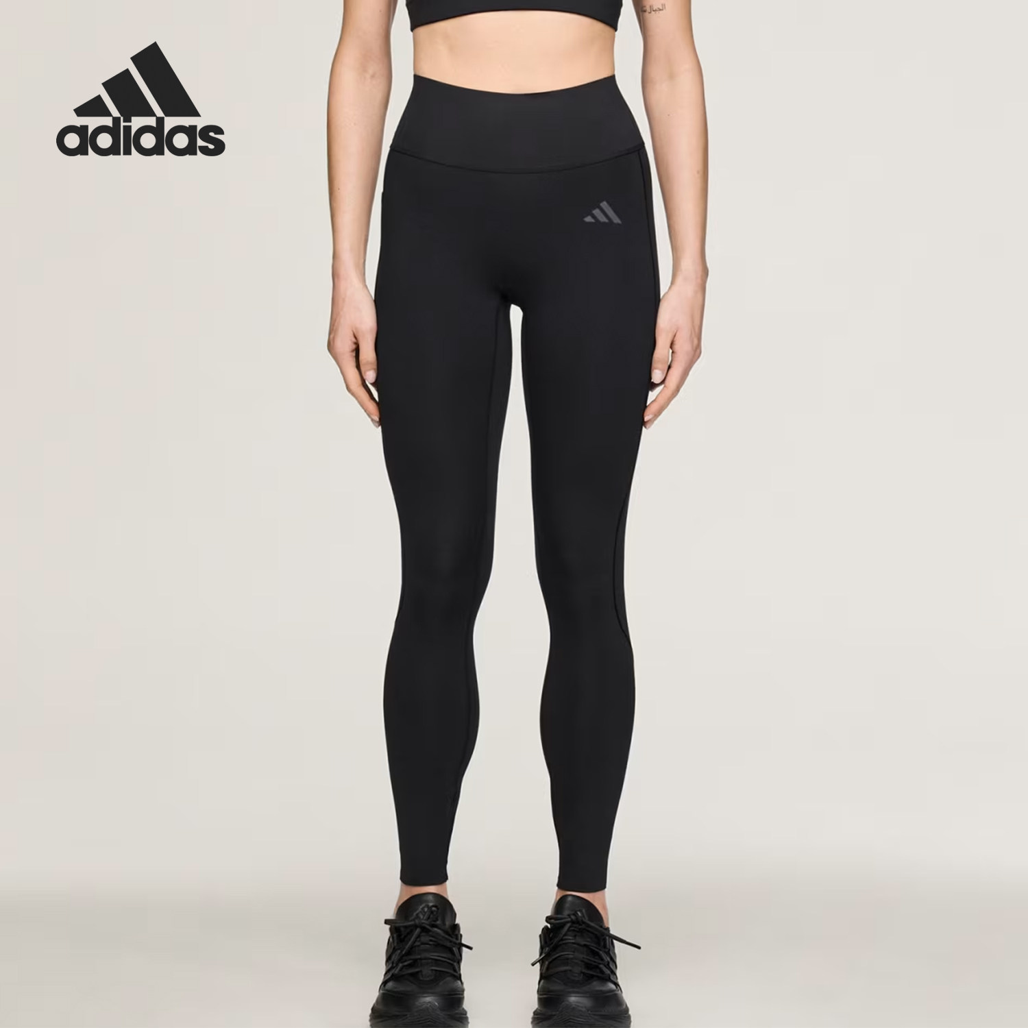 Adidas/阿迪达斯官方正品时尚女士高腰训练吸汗运动长裤KD9190