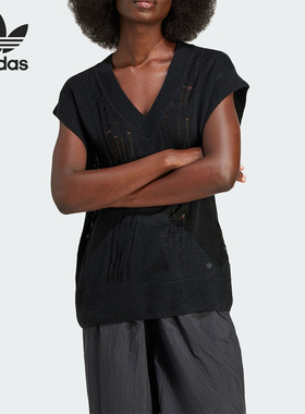 Adidas/阿迪达斯官方正品三叶草女士针织透气休闲运动背心IW0263