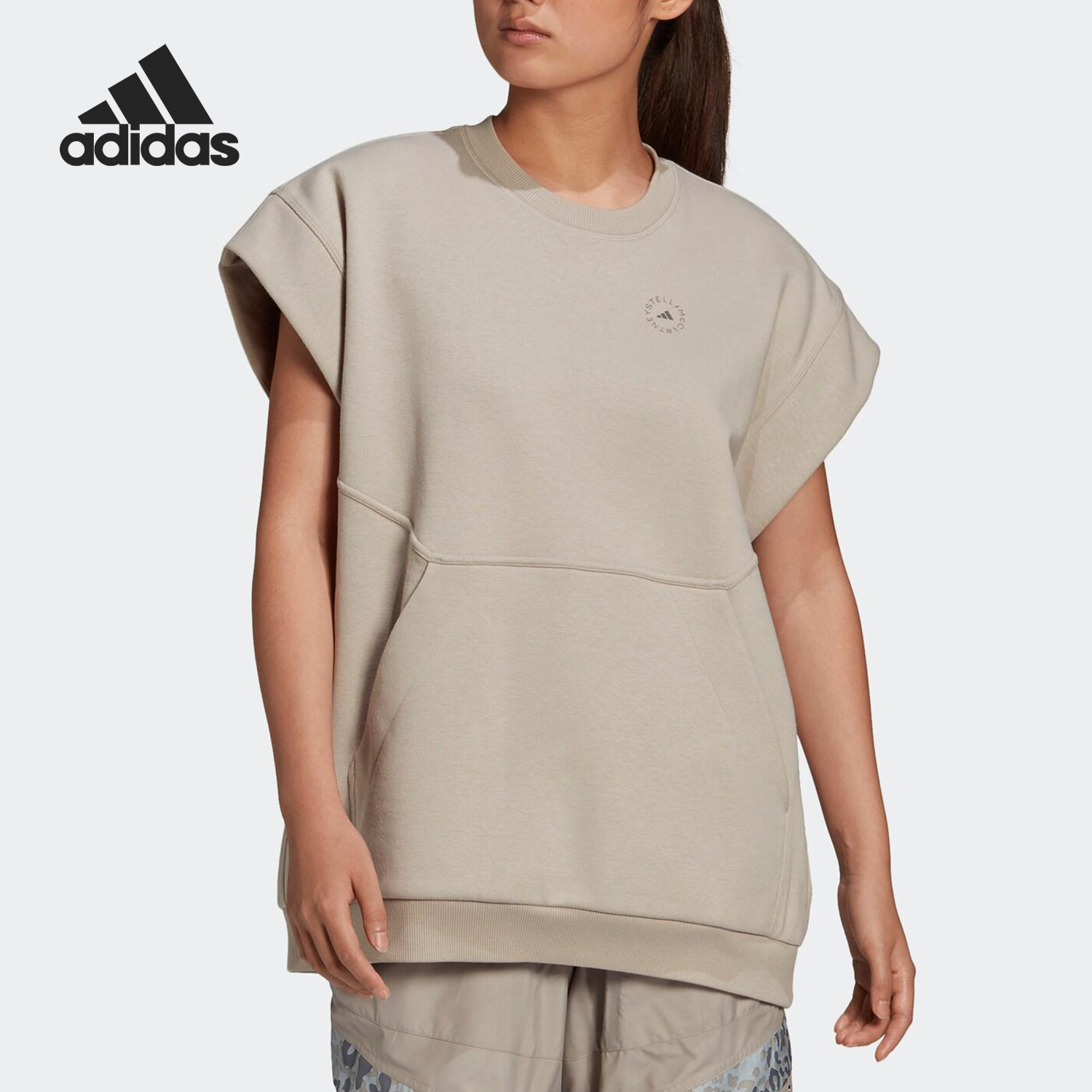 Adidas/阿迪达斯正品MUSCLE女士透气训练宽松无袖运动短袖FU0725