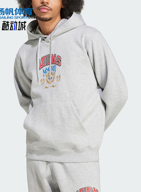 Adidas/阿迪达斯正品三叶草男士休闲针织宽松连帽日常卫衣IX6770