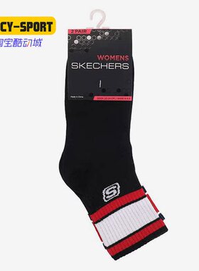 Skechers/斯凯奇正品春季中筒棉袜男女百搭滑板袜子L121W136