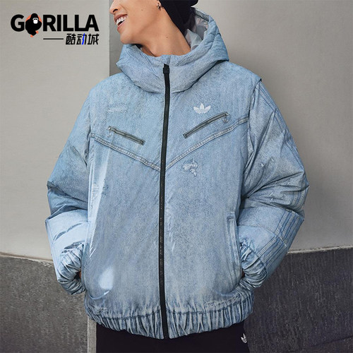 Adidas/阿迪达斯正品三叶草男士运动时尚保暖可拆卸羽绒服KC2632