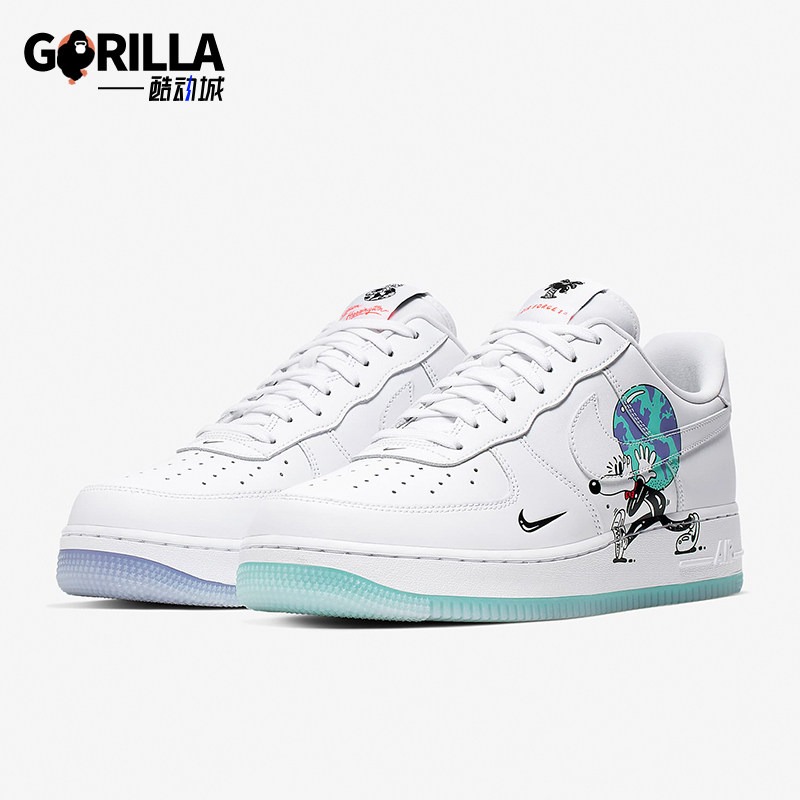 Nike/耐克正品AirForce1新款男女白绿色经典休闲板鞋CI5545-100