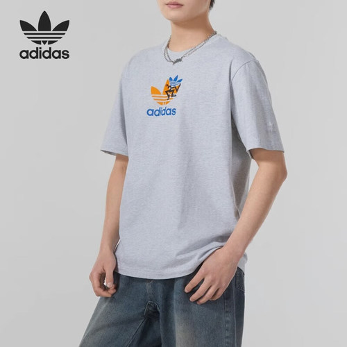 阿迪达斯男士休闲运动短袖