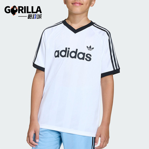 Adidas/阿迪达斯正品三叶草大童经典亲肤运动针织短袖T恤KE2841