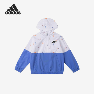 Nike/耐克正品夏季款小童运动拼接印花连帽休闲外套HQ7954-410