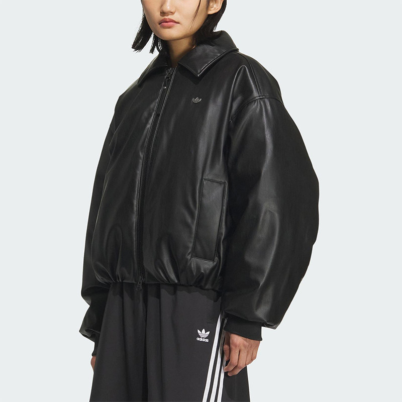 Adidas/阿迪达斯正品三叶草女士运动翻领保暖复古羽绒服KC2647
