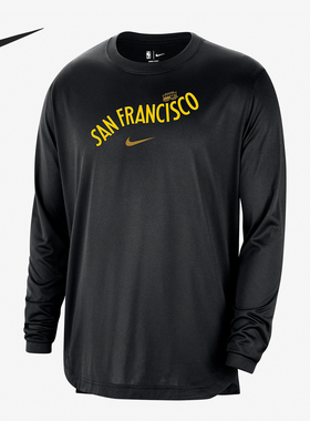 Nike/耐克正品 Dri-FITA男士圆领透气印花运动长袖T恤FB3718-010