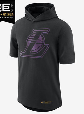 Nike/耐克正品当新款洛杉矶湖人队 NIKE NBA 男连帽短袖T恤AT1428