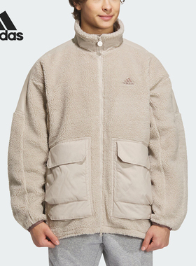 Adidas/阿迪达斯官方正品冬季新款男女针织加绒夹克外套IK7342