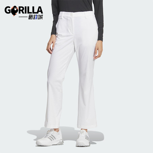 Adidas/阿迪达斯正品2026女士系带运动高尔夫修身微喇长裤KE3728