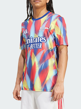 Adidas阿迪达斯正品阿森纳男足球T恤经典运动热身训练球衣JJ1797