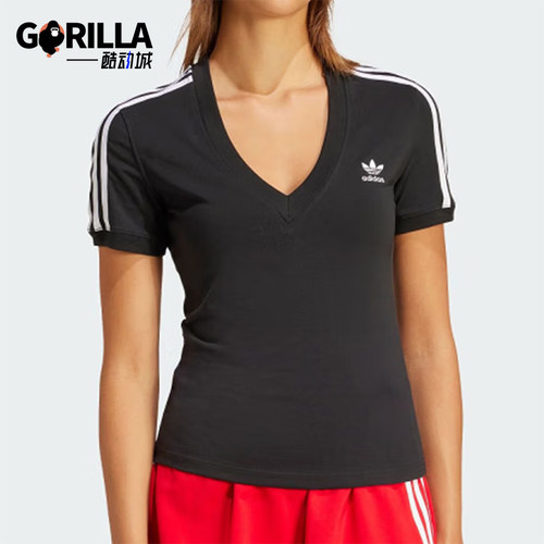 阿迪达斯女士修身简约短袖T恤