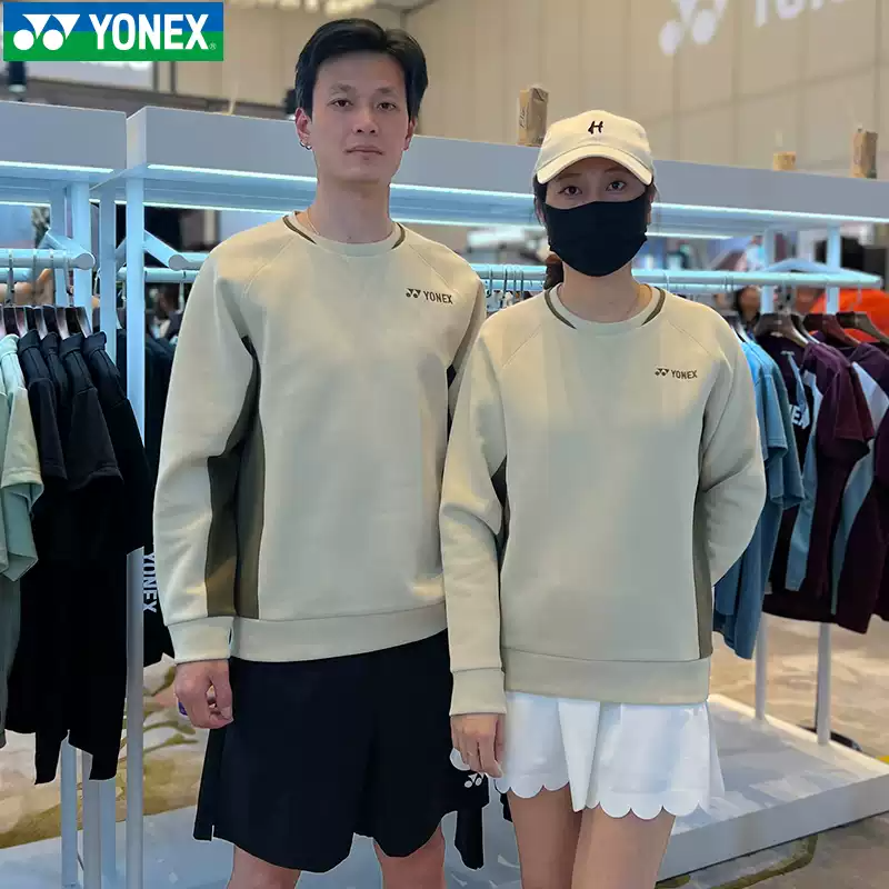 25新款YONEX/尤尼克斯羽毛球服男女长袖卫衣运动长裤1300325BCR