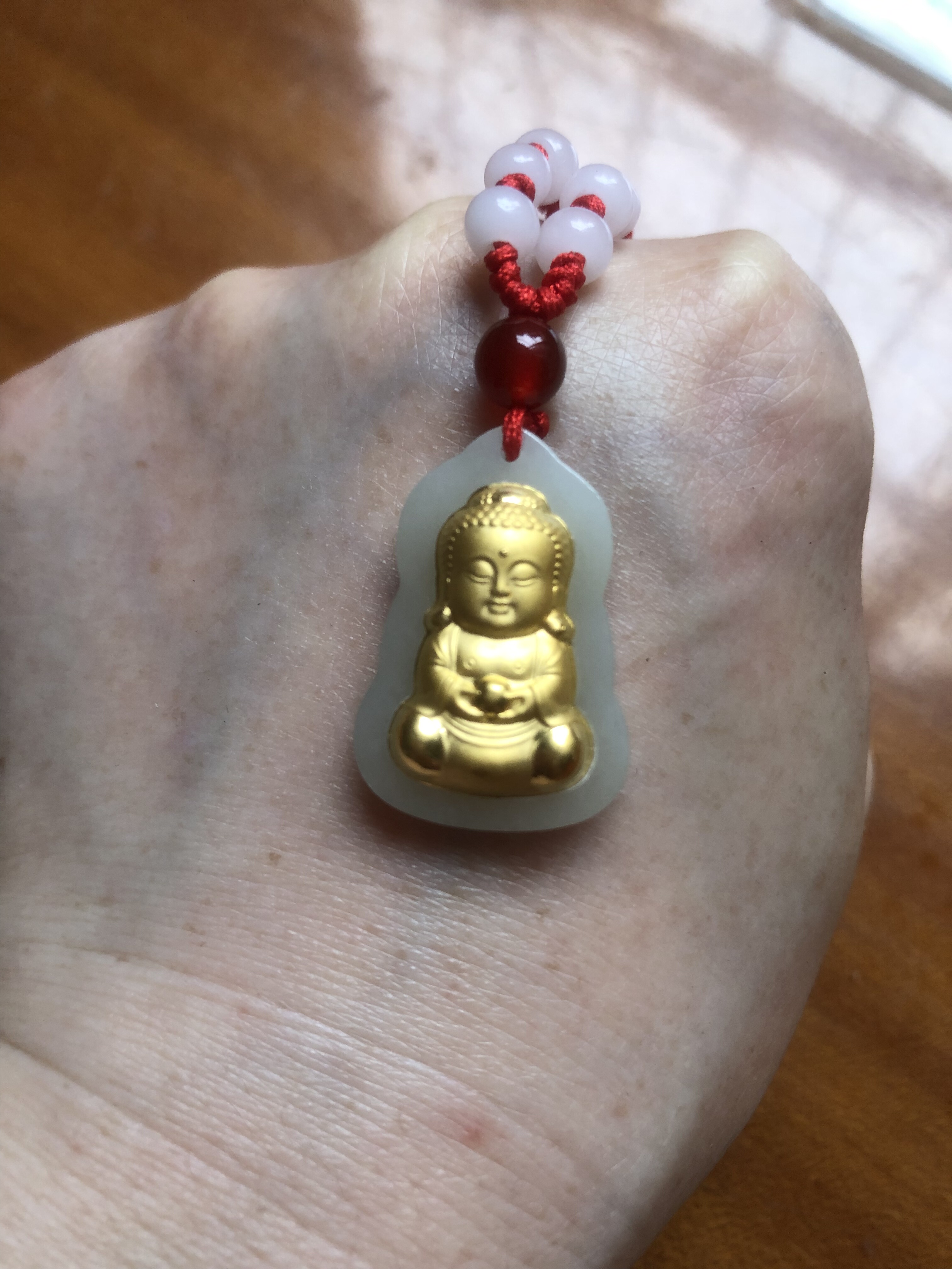 金镶玉宝宝佛吊坠天然和田玉玉佛挂件黄金玉石项链正品玉佩附证书