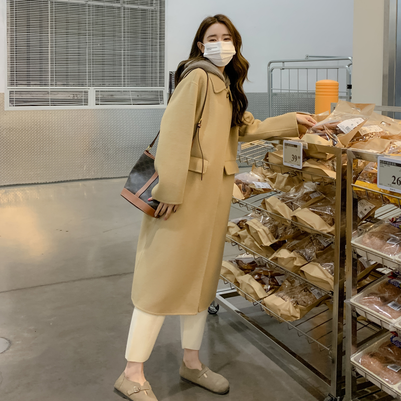 已出货2023年冬新款可脱卸针织帽双面呢大衣223-6019，女装毛呢外套，浙宝267