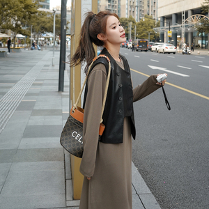 2024年秋季新款连衣裙+皮马甲267-6159P145控198,女装职业装,浙宝267