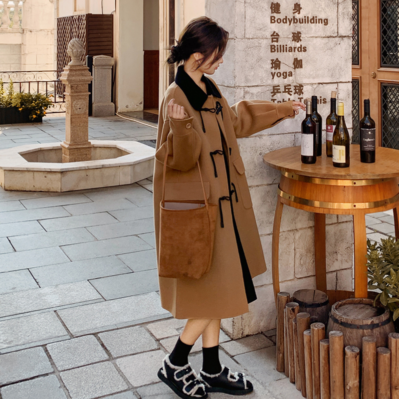 货稳新品22年冬季羊绒大衣高品质双面呢外套女223C95，女装毛呢外套，浙宝267