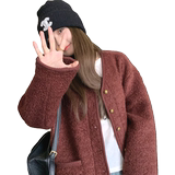 大货已出23年冬季新款加厚圈圈呢子大衣外套女267-6197P155控218，女装短外套，浙宝267