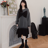 现货2022年秋季新款蝴蝶结卫衣裙223A396P110K158，女装连衣裙，浙宝267