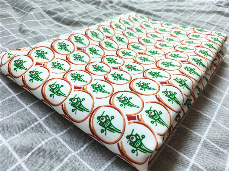 卡通布料细帆布印花手工diy面料沙发套布料包包宿舍桌布麻将小鸡