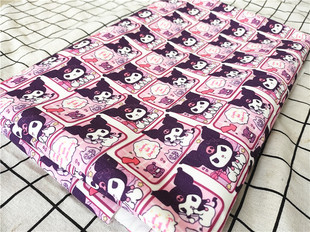 卡通布料细帆布印花手工diy面料沙发套布料包包宿舍桌布格子怪话