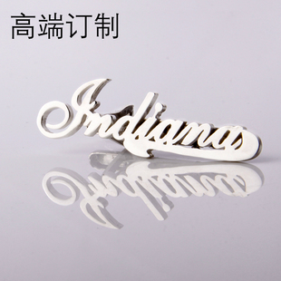 丘比恋 定做925纯银领带夹带链 男士商务简约 女士领带夹