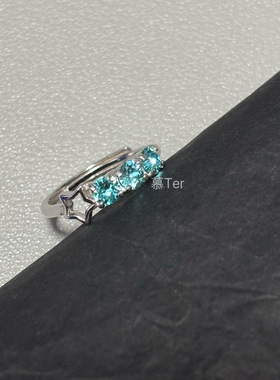 【云熠星河】慕Ter原创 小星河旗熠青s925银戒指