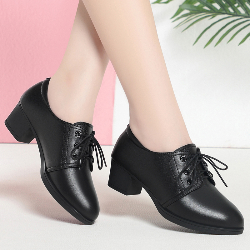 品牌鞋真皮单鞋女加绒妈妈鞋皮鞋